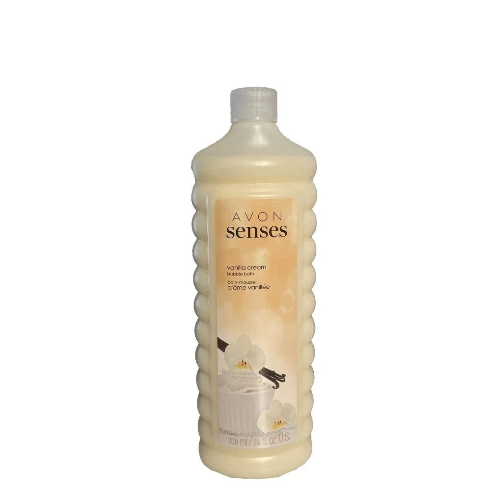 Avon Senses Vanilla Cream Bubble Bath & Shower Gel Set New
